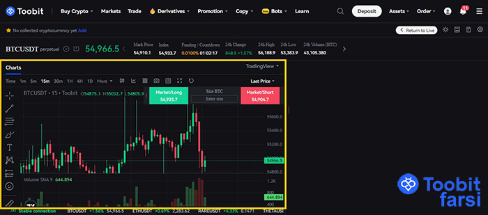 نمودارهای قیمتی توبیت