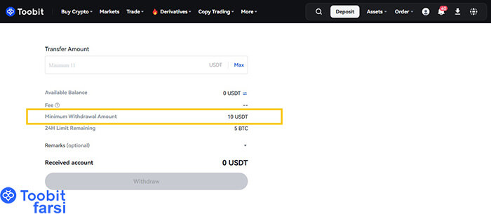محدودیت حداقل برداشت
