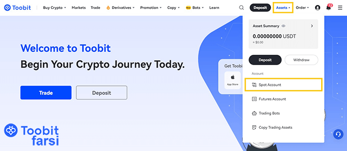 گزینه Spot Account